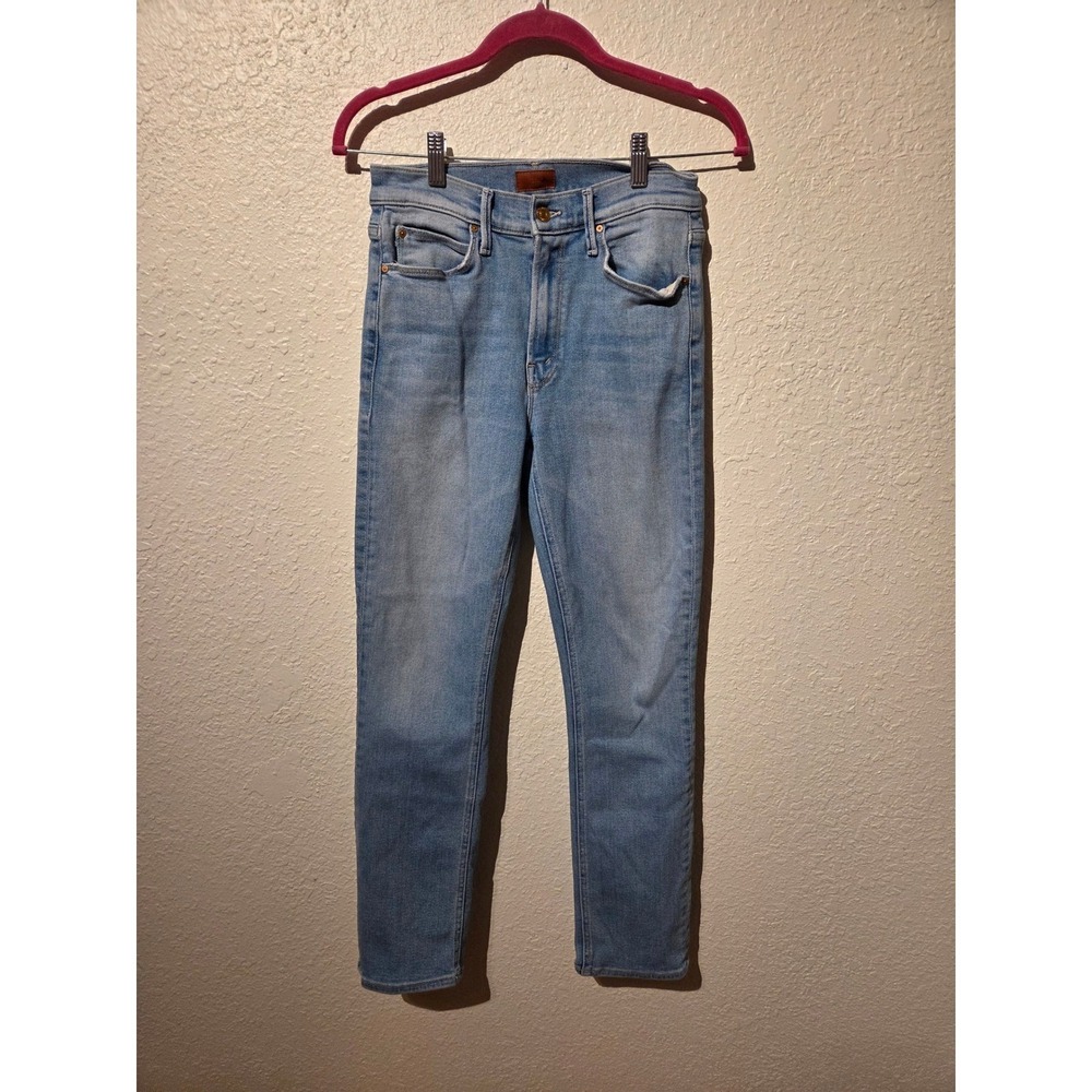 Mother‎ The Mid Rise Dazzler Ankle Jeans In The Blink Of An Eye Light Blue 26